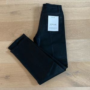 BNWT Frame Le Sylvie Coated Black Jean; Sz 27